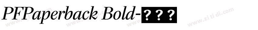 PFPaperback Bold字体转换